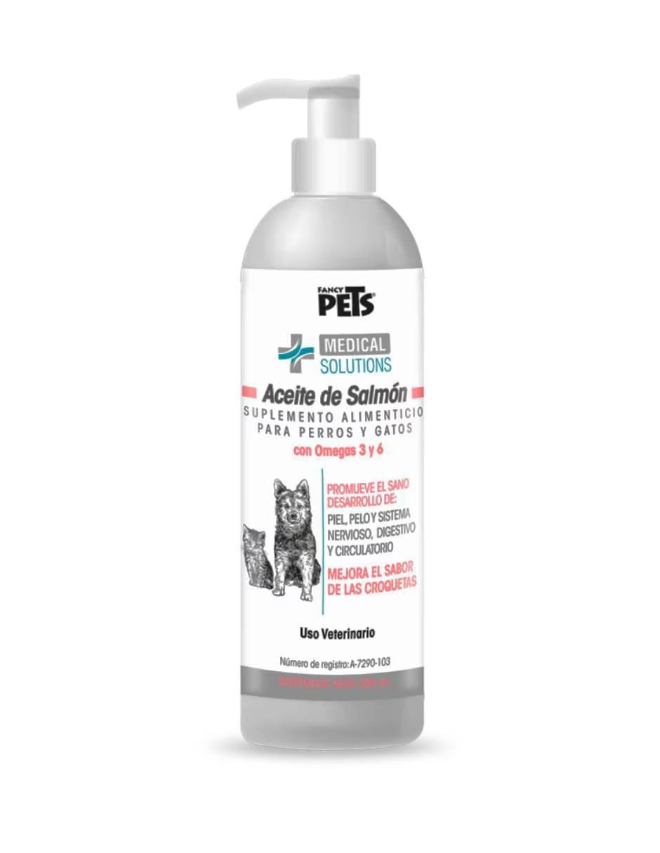 Aceite de salmon, suplemento alimenticio para perros y gatos